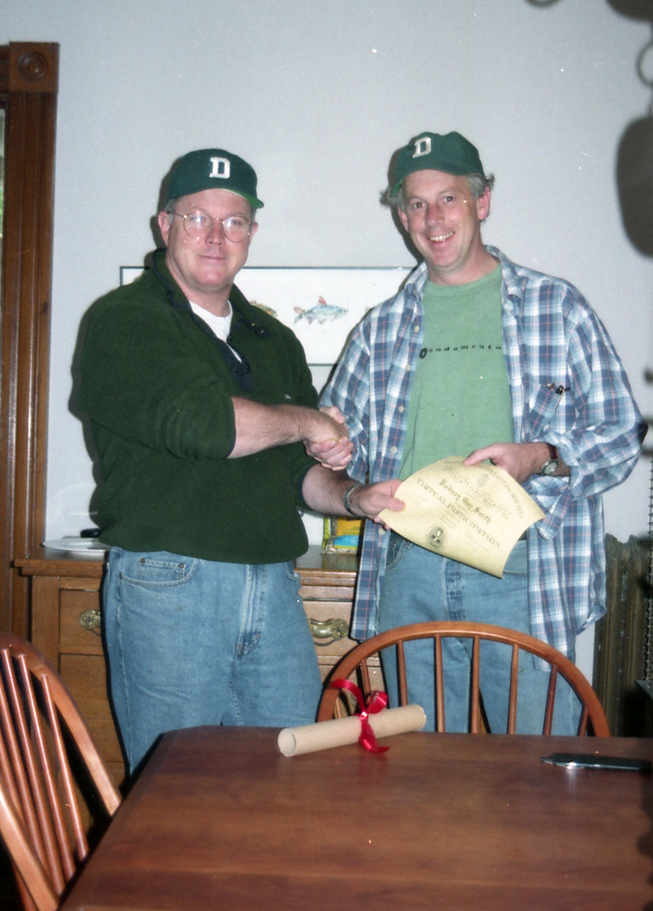 Rod proudly accepts his Virtual Participation certificate